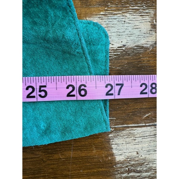 Vintage Fenn Wright Manson Suede Leather Shirt Jacket Small Green Button Front - Picture 5 of 6